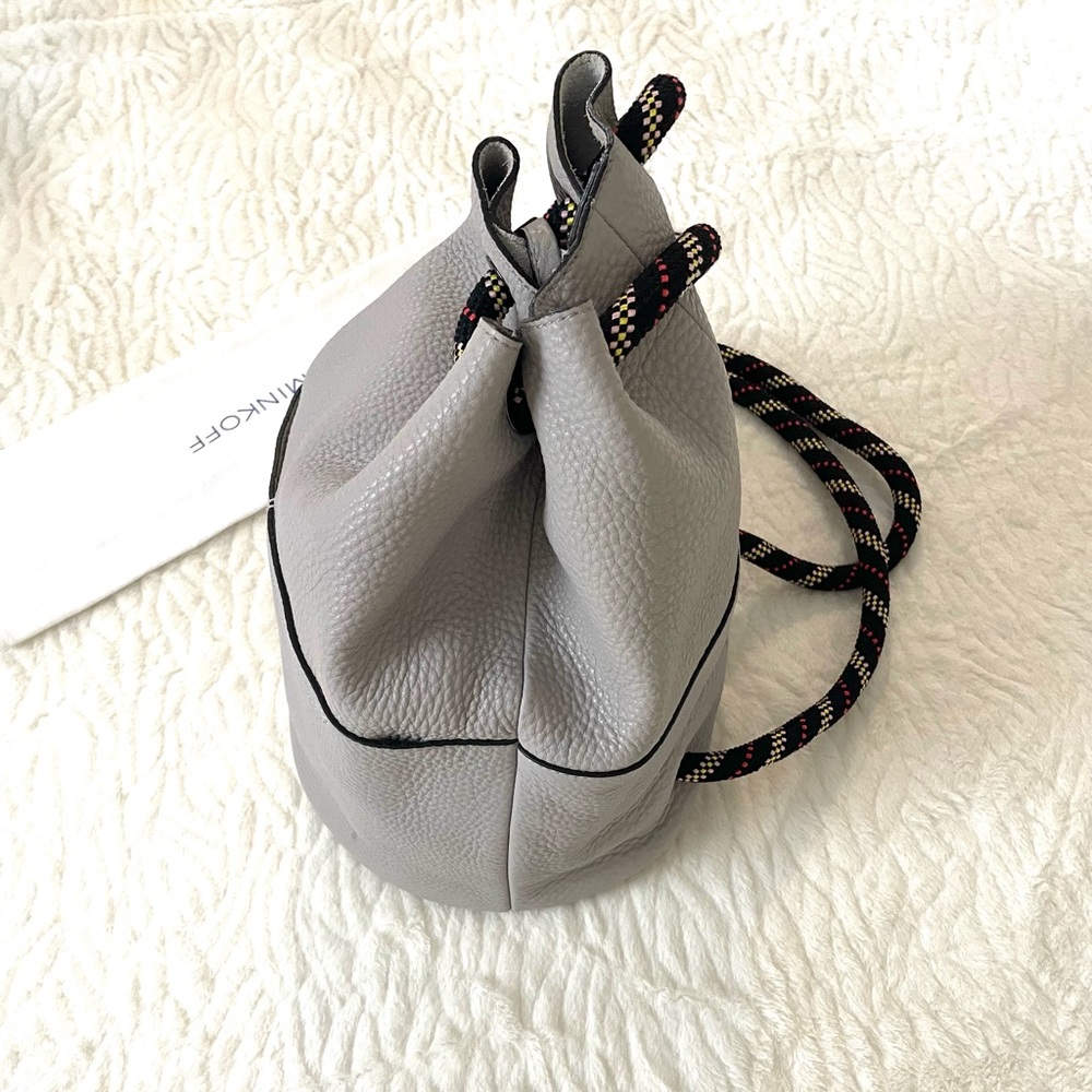 Rebecca Minkoff Gray Pebbled Leather Backpack Purse Super Unique Exc
